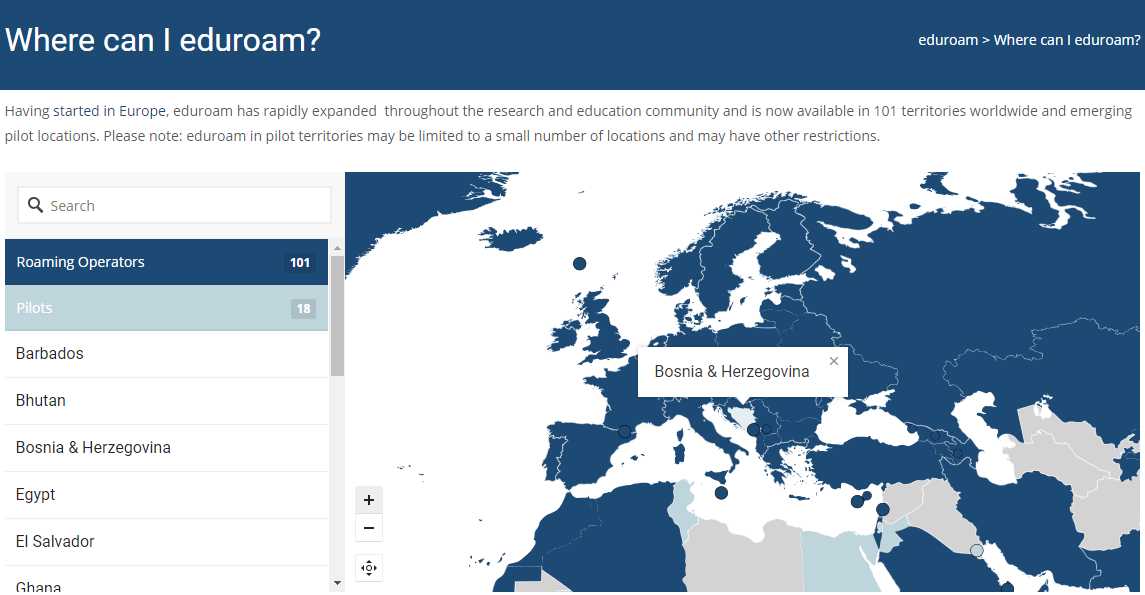 Da li ste znali da naš Univerzitet već tri godine pruža uslugu EDUROAM?